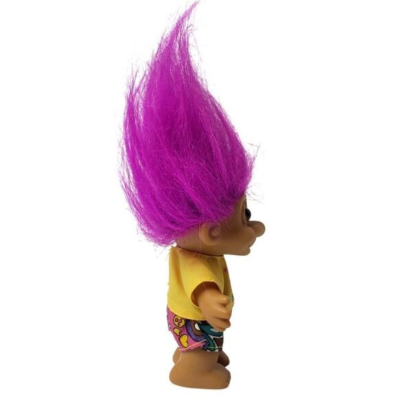 Vintage Russ Troll Doll "I'm A Big Brother" Purple Hair Retro #18434 90s Toy - Picture 2 of 5